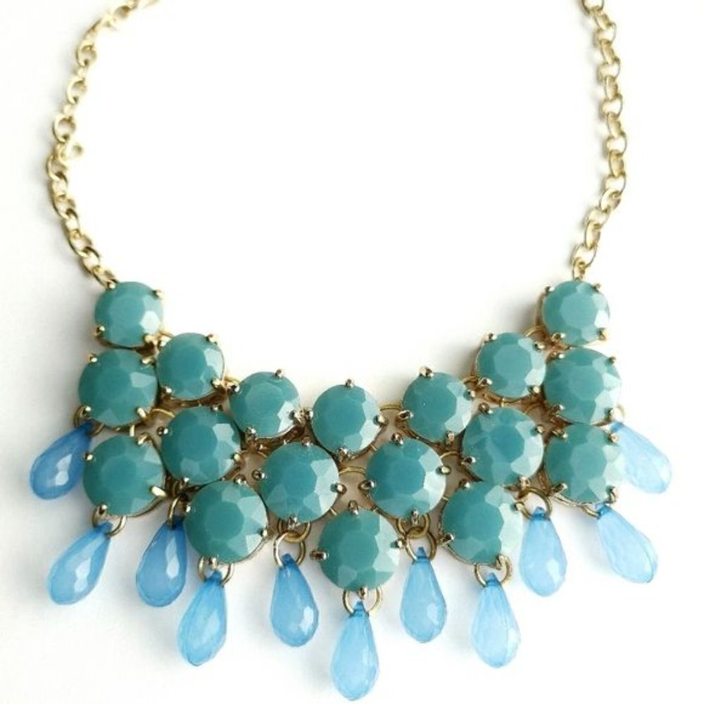 Vintage Turquoise Cascade Statement Necklace - image 8